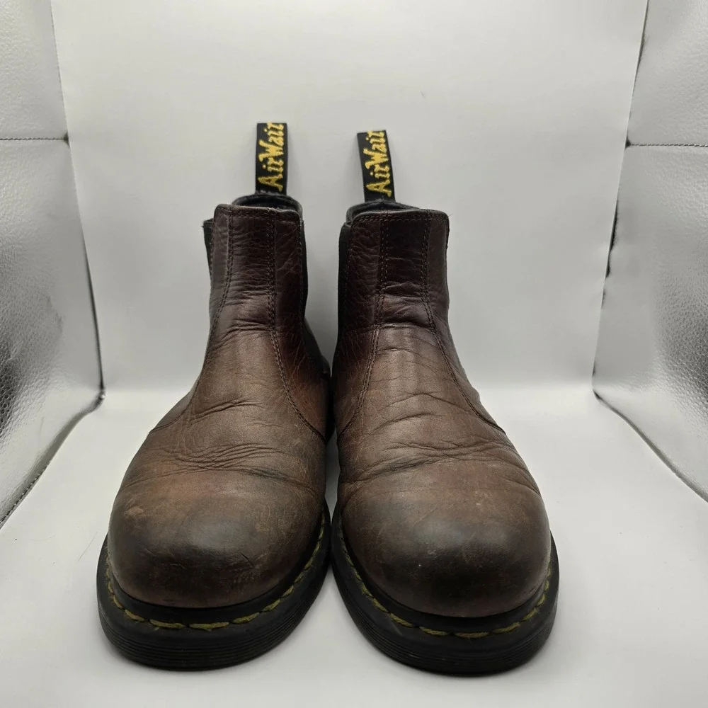 Dr Martens 2976 Leather Chelsea Boots Brown Slip On Mens US 10 UK 9